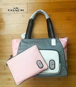 Authentic Coach Court Tote *BONUS* Includes Large Matching Pink Pouch!